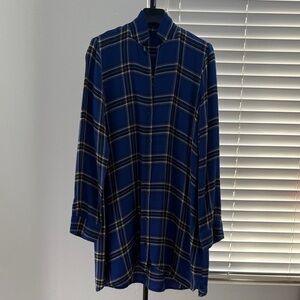 Zara Navy Checkered Casual Shirt/Dress
